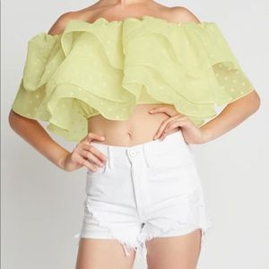 Yellow Marling Crop top
